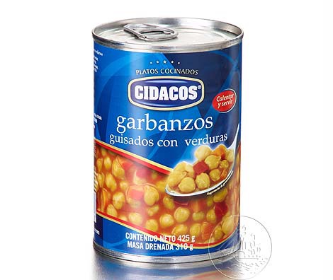 CIDACOS GARBANZOS C/VERDURA 425g