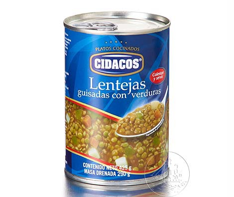 CIDACOS LENTEJAS C/VERDURA 15/425g